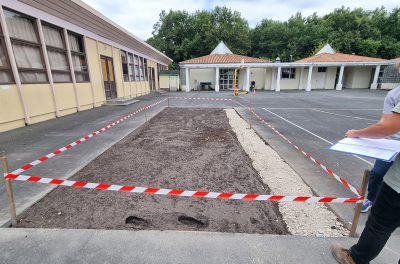 Travaux dans la cour de l'école Jacques Cartier